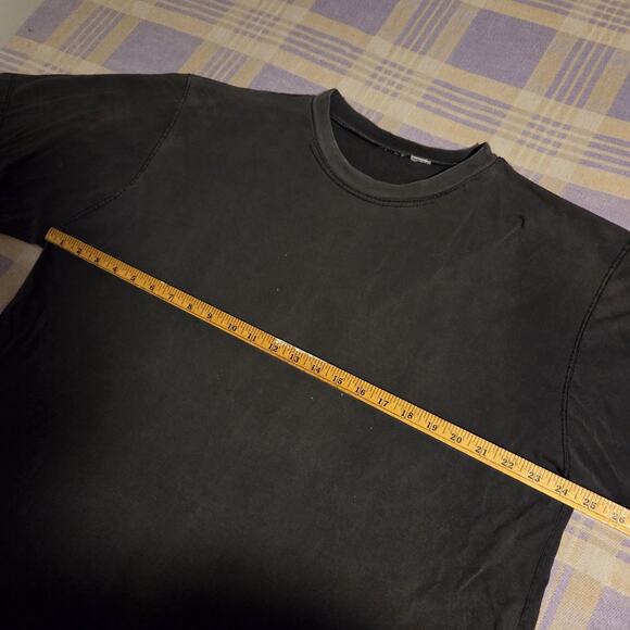 Vintage Faded Black Blank T Shirt Thrashed Distressed Grunge 80s 90s XL Two Tone - Picture 4 of 11